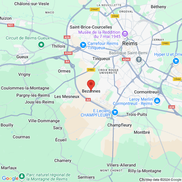 Bezannes - Google map