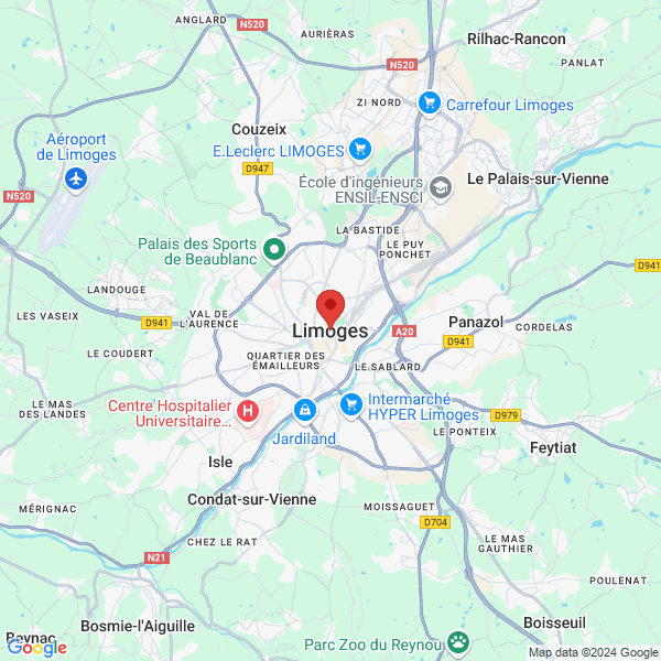 Limoges - Google map